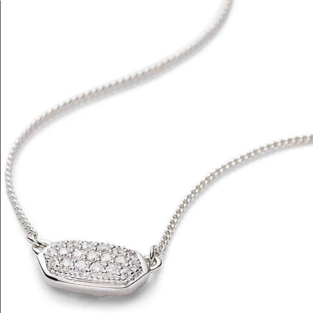 Kendra Scott Lisa necklace,diamonds, white gold